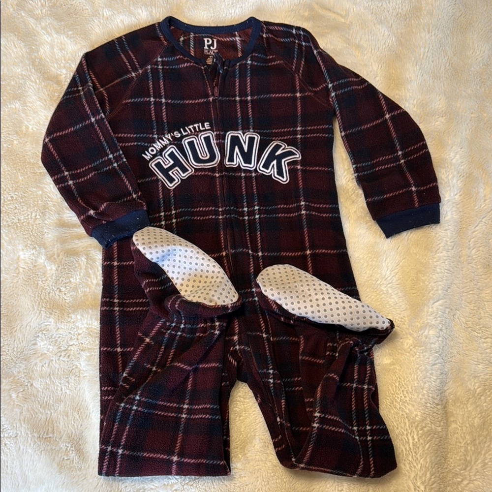 Kids Plaid One Piece - Red and Blue